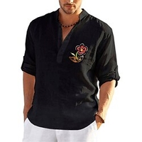 Chemise Homme Estampage à chaud Floral Graphic Col Bouton bas Imprimer Manches Longues Plein Air Décontractée Vacances Standard Polyester Décontractée Mode Designer miniinthebox