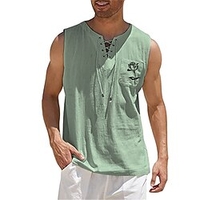 Chemise Homme Estampage à chaud Floral Graphic Col en V Lacet Imprimer Manches Longues Plein Air Décontractée Vacances Standard Mélange de Coton Décontractée Mode Designer miniinthebox