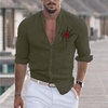 Chemise Homme Estampage à chaud Floral Graphic Rose Col Bouton bas Imprimer Manches Longues Plein Air Décontractée Vacances Standard Mélange de Coton Design Décontractée Mode / Eté miniinthebox