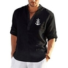 Chemise Homme Estampage à chaud Graphic Ancre Col Bouton bas Imprimer Manches Longues Plein Air Décontractée Vacances Standard Polyester Design Décontractée Mode / Eté miniinthebox