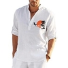 Chemise Homme Estampage à chaud Graphic Cocotier Col Bouton bas Imprimer Manches Longues Plein Air Décontractée Vacances Standard Polyester Décontractée Mode Designer miniinthebox