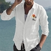 Chemise Homme Estampage à chaud Graphic Cocotier Col rabattu Bouton bas Imprimer Manches Longues Plein Air Décontractée Vacances Standard Coton Décontractée Mode Designer miniinthebox