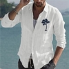 Chemise Homme Estampage à chaud Graphic Cocotier Col rabattu Bouton bas Imprimer Manches Longues Plein Air Décontractée Vacances Standard Coton Design Décontractée Mode / Eté miniinthebox
