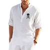 Chemise Homme Estampage à chaud Graphic Crânes Col Bouton bas Imprimer Manches Longues Plein Air Décontractée Vacances Standard Polyester Design Décontractée Mode / Eté miniinthebox