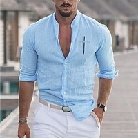 Chemise Homme Estampage à chaud Graphic Croix Col Bouton bas Imprimer Manches Longues Plein Air Décontractée Vacances Standard Mélange de Coton Design Décontractée Mode / Eté miniinthebox