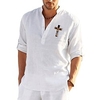 Chemise Homme Estampage à chaud Graphic Croix Col Bouton bas Imprimer Manches Longues Plein Air Décontractée Vacances Standard Polyester Décontractée Mode Designer miniinthebox