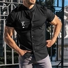 Chemise Homme Estampage à chaud Graphic Poker Lettre Col Bouton bas Imprimer Manches Courtes Plein Air Décontractée du"idien Standard Mélange de Coton Décontractée Mode Respirable / Eté miniinthebox