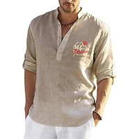 Chemise Homme Estampage à chaud Graphic Rose Col Bouton bas Imprimer Manches Longues Plein Air Décontractée Vacances Standard Polyester Design Décontractée Mode / Eté miniinthebox