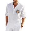 Chemise Homme Estampage à chaud Graphic Soleil Col Bouton bas Imprimer Manches Longues Plein Air Décontractée Vacances Standard Polyester Décontractée Mode Designer miniinthebox