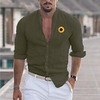 Chemise Homme Estampage à chaud Graphic Spot Multicouleur Col Bouton bas Imprimer Manches Longues Plein Air Décontractée Vacances Standard Mélange de Coton Design Décontractée Mode / Eté miniinthebox