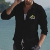 Chemise Homme Estampage à chaud Graphic Spot Multicouleur Col rabattu Bouton bas Imprimer Manches Longues Plein Air Décontractée Vacances Standard Coton Design Décontractée Mode / Eté miniinthebox