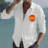 Chemise Homme Estampage à chaud Graphic Sunset Col rabattu Bouton bas Imprimer Manches Longues Plein Air Décontractée Vacances Standard Coton Décontractée Mode Designer miniinthebox