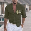 Chemise Homme Estampage à chaud Plantes Graphic Col Bouton bas Imprimer Manches Longues Plein Air Décontractée Vacances Standard Mélange de Coton Décontractée Mode Designer miniinthebox