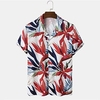 Chemise Homme Feuilles Col rabattu Bouton bas Manches Courtes Plein Air Décontractée du"idien Standard Mélange de Coton Décontractée Mode Confortable miniinthebox