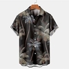 Chemise Homme Floral Col rabattu 3D Bouton bas Manches Courtes Plein Air Casual du"idien Standard Mélange de Coton Casual Mode Confortable miniinthebox