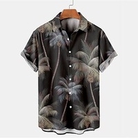 Chemise Homme Floral Col rabattu 3D Bouton bas Manches Courtes Plein Air Casual du"idien Standard Mélange de Coton Casual Mode Confortable miniinthebox