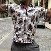 Chemise Homme Floral Col rabattu Bouton bas Manches Courtes Plein Air Décontractée du"idien Standard Mélange de Coton Décontractée Mode Confortable miniinthebox