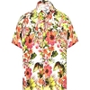 Chemise Homme Floral Col rabattu Bouton bas Manches Courtes Plein Air Décontractée du"idien Standard Mélange de Coton Décontractée Mode Confortable miniinthebox