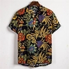 Chemise Homme Floral Col rabattu Bouton bas Manches Courtes Plein Air Décontractée du"idien Standard Mélange de Coton Décontractée Mode Confortable miniinthebox