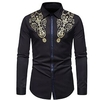 Chemise Homme Floral Col rabattu Bouton bas Manches Longues Plein Air Décontractée du"idien Standard Mélange de Coton Décontractée Mode Confortable miniinthebox