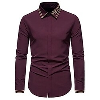 Chemise Homme Floral Col rabattu Bouton bas Manches Longues Plein Air Décontractée du"idien Standard Mélange de Coton Décontractée Mode Confortable miniinthebox