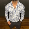 Chemise Homme Floral Col rabattu Bouton bas Manches Longues Plein Air Décontractée du"idien Standard Mélange de Coton Décontractée Mode Confortable miniinthebox