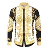 Chemise Homme Géométrique Courbe Imprimés Photos Col Classique Imprimer Manches Longues Soirée Décontractée Standard Polyester Style Ethnique Décontractée miniinthebox