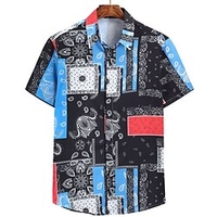 Chemise Homme Graphic Col Classique Manches Courtes Décontractée du"idien Vacances Standard Polyester Tropique miniinthebox