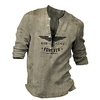 Chemise Homme Imprimé Aigle Lettre Animal Col en V Bouton bas Imprimer Manches Longues Plein Air Décontractée Vacances Standard Polyester Décontractée Rétro Vintage Designer miniinthebox