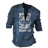 Chemise Homme Imprimé Bière Lettre Col en V Bouton bas Imprimer Manches Longues Plein Air Décontractée Vacances Standard Polyester Décontractée Rétro Vintage Designer miniinthebox