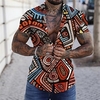 Chemise Homme Imprimé Bloc de couleur Col rabattu Bouton bas Imprimer Manches Courtes Plein Air Décontractée Vacances Standard Polyester Design Décontractée Mode / Eté / Printemps / Eté miniinthebox