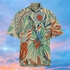 Chemise Homme Imprimé Cocotier Col rabattu Bouton bas Imprimer Manches Courtes Plein Air Décontractée Vacances Standard Polyester Décontractée Mode Designer miniinthebox