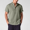 chemise homme imprimé couleur unie col rond rue décontracté boutonné imprimé demi manches hauts créateur de mode décontracté respirant vert gris kaki miniinthebox