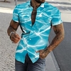Chemise Homme Imprimé Dégradé Col rabattu Bouton bas Imprimer Manches Courtes Plein Air Décontractée Vacances Standard Polyester Design Décontractée Mode / Eté / Printemps / Eté miniinthebox