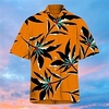 Chemise Homme Imprimé Feuilles Col rabattu Bouton bas Imprimer Manches Courtes Plein Air Décontractée Vacances Standard Polyester Décontractée Mode Designer miniinthebox