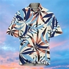 Chemise Homme Imprimé Feuilles Col rabattu Bouton bas Imprimer Manches Courtes Plein Air Décontractée Vacances Standard Polyester Décontractée Mode Designer miniinthebox