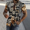 Chemise Homme Imprimé Floral Bloc de couleur Col rabattu Bouton bas Imprimer Manches Courtes Plein Air Décontractée Vacances Standard Polyester Décontractée Mode Designer miniinthebox