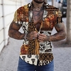 Chemise Homme Imprimé Floral Bloc de couleur Col rabattu Bouton bas Imprimer Manches Courtes Plein Air Décontractée Vacances Standard Polyester Décontractée Mode Designer miniinthebox