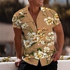Chemise Homme Imprimé Floral Col rabattu Bouton bas Imprimer Manches Courtes Plein Air Décontractée Vacances Standard Aspect lin (polyester) Décontractée Mode Designer miniinthebox