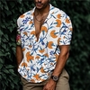 Chemise Homme Imprimé Floral Col rabattu Bouton bas Imprimer Manches Courtes Plein Air Décontractée Vacances Standard Aspect lin (polyester) Décontractée Mode Designer miniinthebox