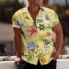 Chemise Homme Imprimé Floral Col rabattu Bouton bas Imprimer Manches Courtes Plein Air Décontractée Vacances Standard Aspect lin (polyester) Décontractée Mode Designer miniinthebox