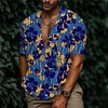 Chemise Homme Imprimé Floral Col rabattu Bouton bas Imprimer Manches Courtes Plein Air Décontractée Vacances Standard Aspect lin (polyester) Décontractée Mode Designer miniinthebox