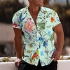 Chemise Homme Imprimé Floral Col rabattu Bouton bas Imprimer Manches Courtes Plein Air Décontractée Vacances Standard Aspect lin (polyester) Décontractée Mode Designer miniinthebox