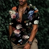 Chemise Homme Imprimé Floral Col rabattu Bouton bas Imprimer Manches Courtes Plein Air Décontractée Vacances Standard Aspect lin (polyester) Design Décontractée Mode / Eté / Printemps / Eté miniinthebox