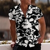Chemise Homme Imprimé Floral Col rabattu Bouton bas Imprimer Manches Courtes Plein Air Décontractée Vacances Standard Aspect lin (polyester) Design Décontractée Mode / Eté / Printemps / Eté miniinthebox