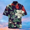 Chemise Homme Imprimé Floral Col rabattu Bouton bas Imprimer Manches Courtes Plein Air Décontractée Vacances Standard Polyester Décontractée Mode Designer miniinthebox