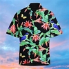 Chemise Homme Imprimé Floral Col rabattu Bouton bas Imprimer Manches Courtes Plein Air Décontractée Vacances Standard Polyester Décontractée Mode Designer miniinthebox