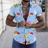 Chemise Homme Imprimé Floral Col rabattu Bouton bas Imprimer Manches Courtes Plein Air Décontractée Vacances Standard Polyester Décontractée Mode Designer miniinthebox