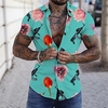 Chemise Homme Imprimé Floral Col rabattu Bouton bas Imprimer Manches Courtes Plein Air Décontractée Vacances Standard Polyester Décontractée Mode Designer miniinthebox