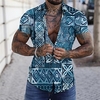 Chemise Homme Imprimé Floral Col rabattu Bouton bas Imprimer Manches Courtes Plein Air Décontractée Vacances Standard Polyester Décontractée Mode Designer miniinthebox